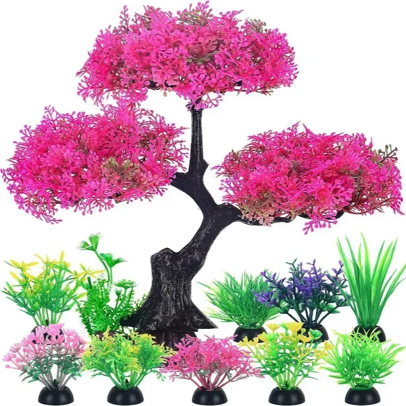 Planted Aquarium For Goldfish - 1set Aquarium Artificial Plastic Plants Decoration