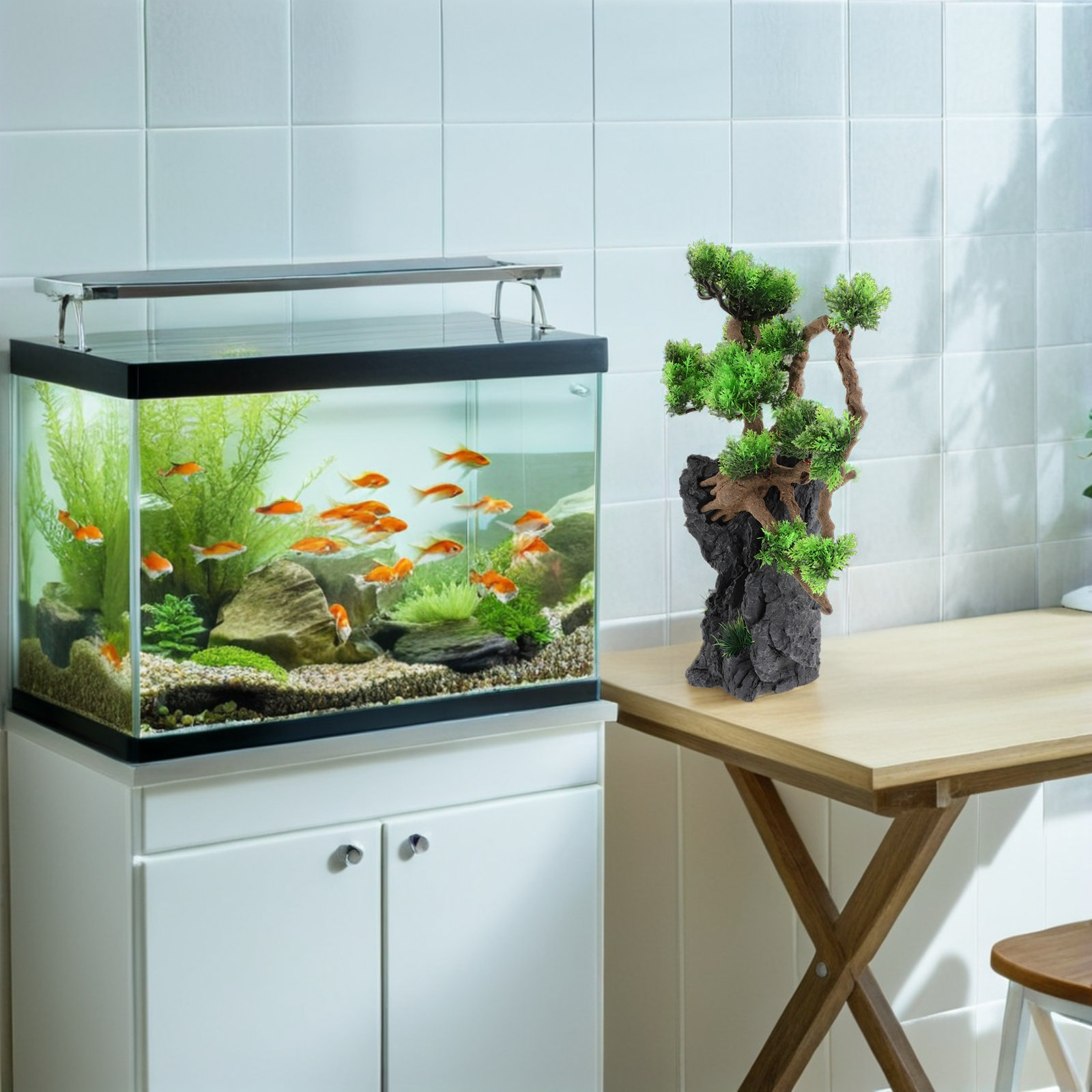Artificial Aquarium Tree Decor - đánh giá và giá Planted Aquarium For Goldfish