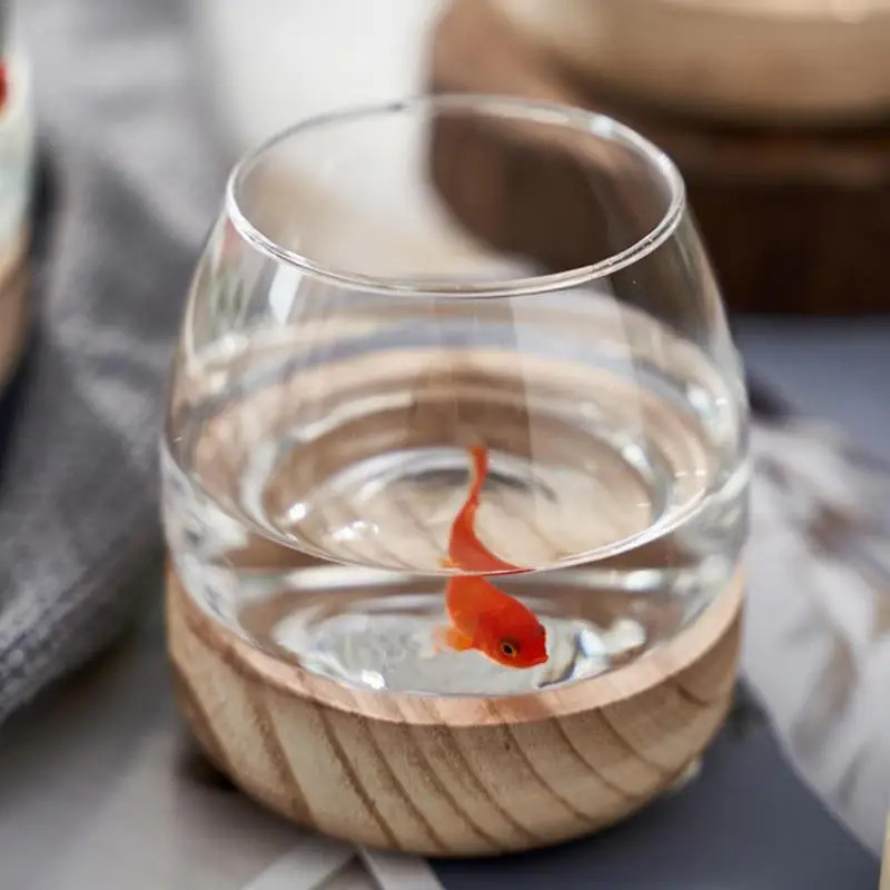 Decorative Round Glass Fish Ta - đánh giá và giá Planted Aquarium For Goldfish